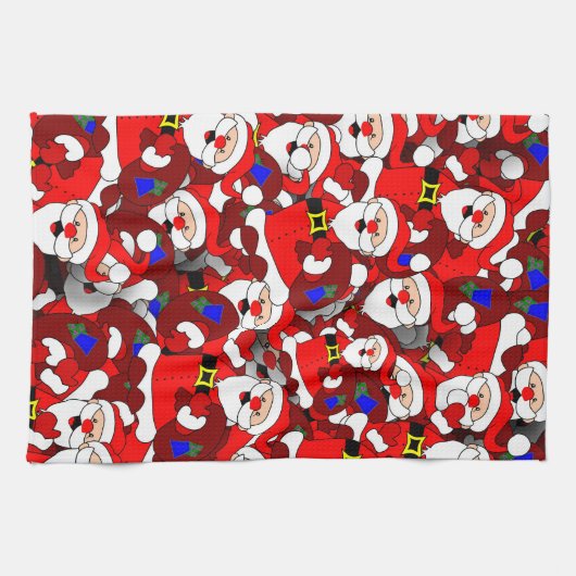 serviette de cuisine père Noël heureuse (Horizontal)