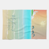 Serviette de cuisine personnalisée à thème de plag (Horizontal)