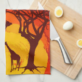 Serviette de cuisine personnalisée Africain Safari (Quart Plié)