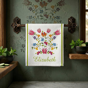 Serviette de cuisine personnalisée avec broderie f