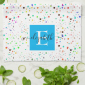 Serviette de cuisine personnalisée avec des points (Plié)