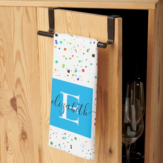 Serviette de cuisine personnalisée avec des points (Pliage en tiers)
