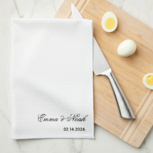 Serviette de cuisine personnalisée avec les noms e