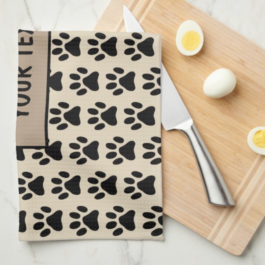 Serviette de cuisine personnalisée d'animal (Quart Plié)