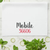 Serviette de cuisine personnalisée de la ville et  (Plié)