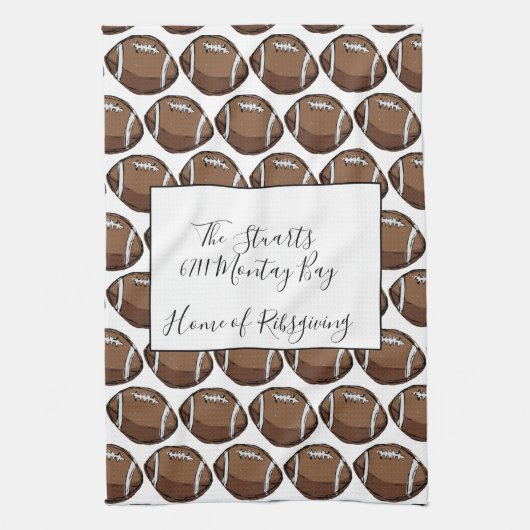 Serviette de cuisine personnalisée du football (Vertical)