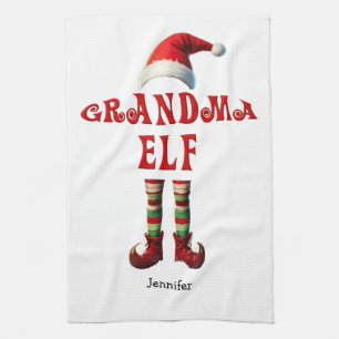 Serviette de cuisine personnalisée Grand-mère Elfe