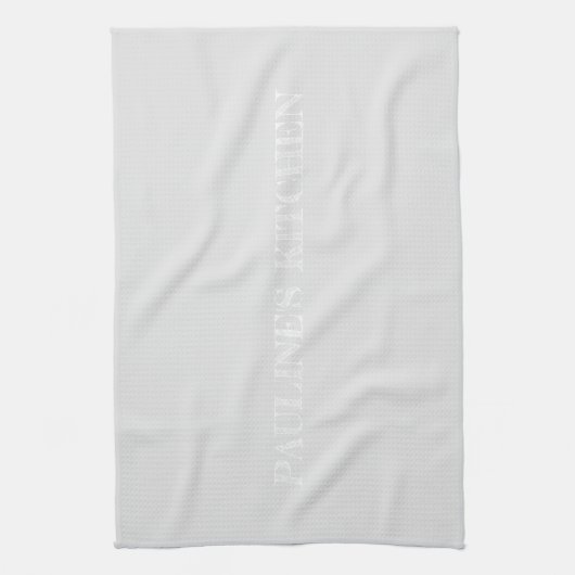 Serviette de cuisine personnalisée gris clair simp (Vertical)