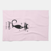 Serviette de cuisine personnalisée Retro Atomic Bl (Horizontal)