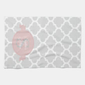 Serviette de cuisine personnalisée rose Quatrefoil (Horizontal)