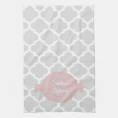 Serviette de cuisine personnalisée rose Quatrefoil (Vertical)