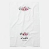 Serviette de cuisine personnalisée Rose rose Flora (Vertical)