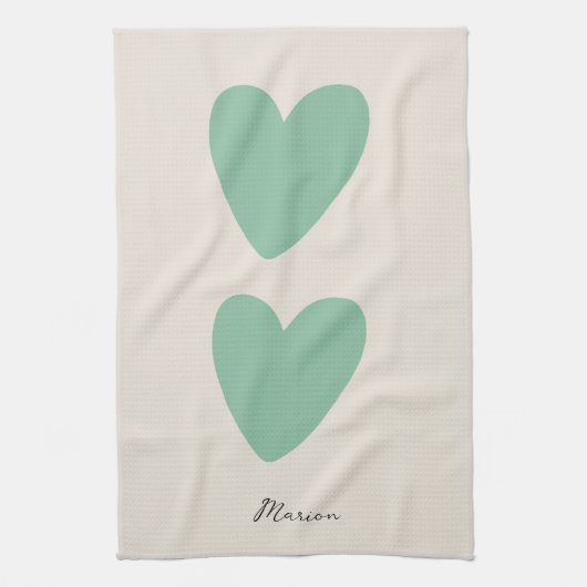 Serviette de cuisine personnalisée Seafoam Green M (Vertical)