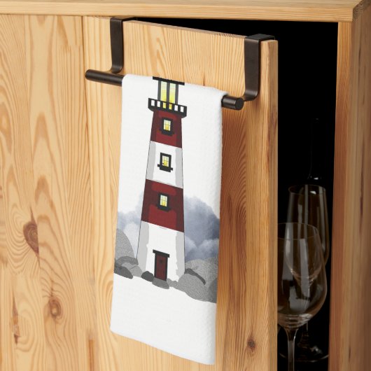Serviette de cuisine phare (Pliage en tiers)