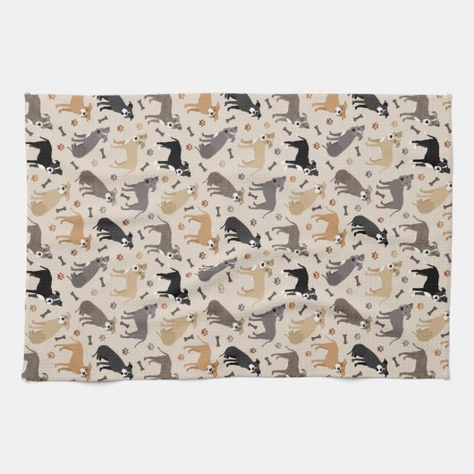 Serviette de cuisine Pitbull Paws and Bones (Horizontal)