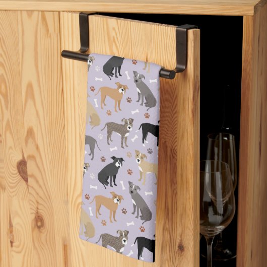 Serviette de cuisine Pitbull Paws and Bones (Pliage en tiers)