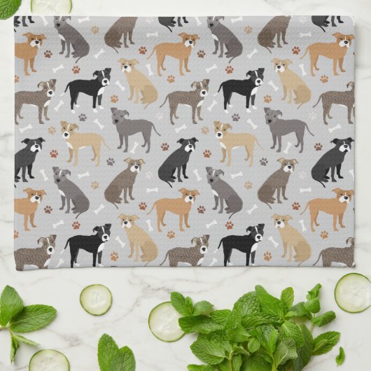 Serviette de cuisine Pitbull Paws and Bones (Plié)