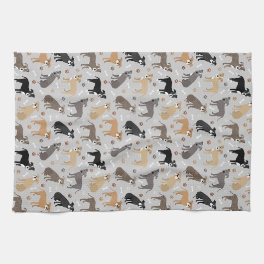 Serviette de cuisine Pitbull Paws and Bones (Horizontal)