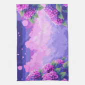 Serviette de cuisine Pixel Art avec Hydrangea (Vertical)