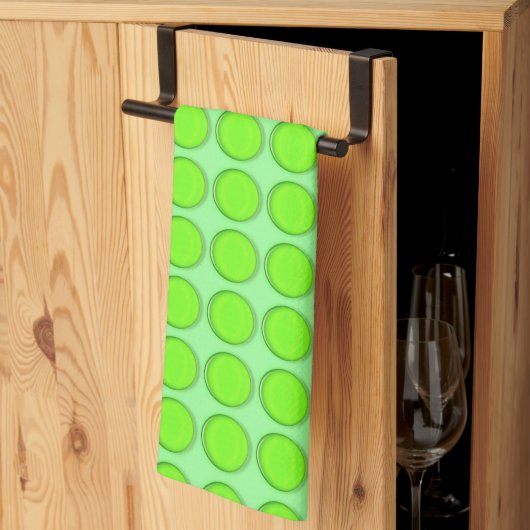 Serviette de cuisine - Points verts sur Arrière - (Pliage en tiers)