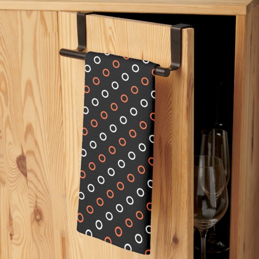 Serviette de cuisine Pois d'Halloween (Pliage en tiers)