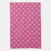 Serviette de cuisine pois fuchsia rose (Vertical)