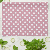 Serviette de cuisine pois rose croustillante (Plié)