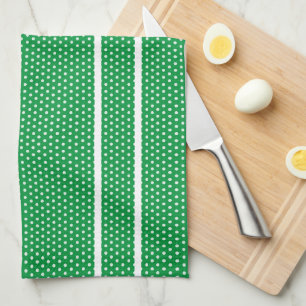Serviette De Cuisine Pois Verte Et Blanche