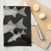 Serviette de cuisine poisson (Quart Plié)
