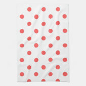 Serviette de cuisine Polka blanche et rouge (Vertical)