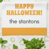 Serviette de cuisine Polka Dot Halloween Witch (Plié)