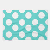 Serviette de cuisine Polka Dot Turquoise et blanch (Horizontal)