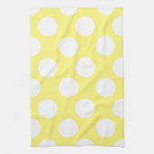 Serviette de cuisine Polka large jaune et blanc (Vertical)