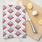 Serviette de cuisine polonaise d'amour (Quart Plié)