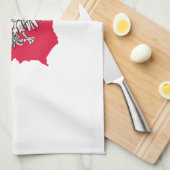 Serviette de cuisine polonaise de drapeau de carte (Quart Plié)