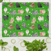 Serviette de cuisine Poméraniens de Noël (Plié)