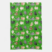 Serviette de cuisine Poméraniens de Noël (Vertical)