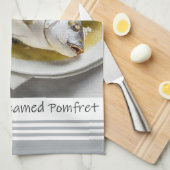 Serviette de cuisine Pomfret vapeur Singapour (Quart Plié)
