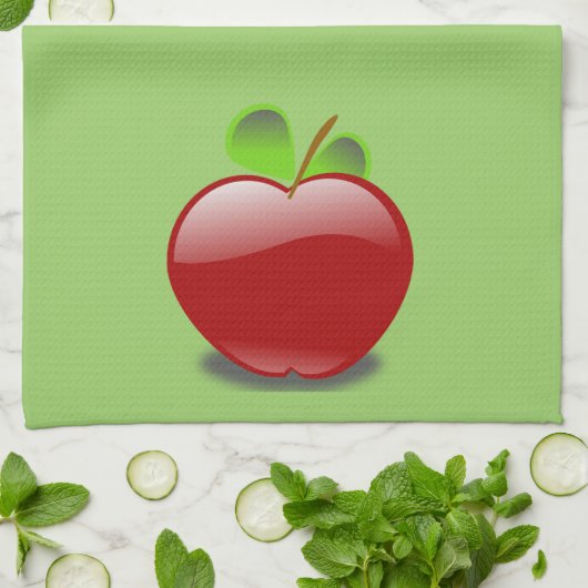 Serviette de cuisine Pomme Rouge (Plié)