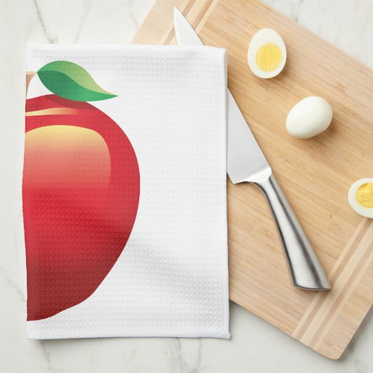 Serviette de cuisine Pomme Rouge (Quart Plié)