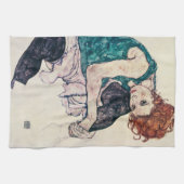 Serviette de cuisine posée par Schiele de femme (Horizontal)