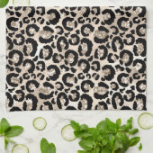 Serviette de cuisine Poster de animal noir/or (Plié)