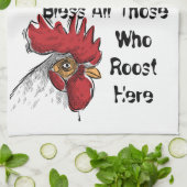 Serviette De Cuisine Poulet Bénir Tous Ceux Qui (Plié)