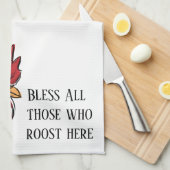 Serviette De Cuisine Poulet Bénir Tous Ceux Qui (Quart Plié)