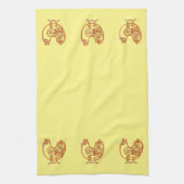Serviette de cuisine - Poulets de linge de cuivre (Vertical)