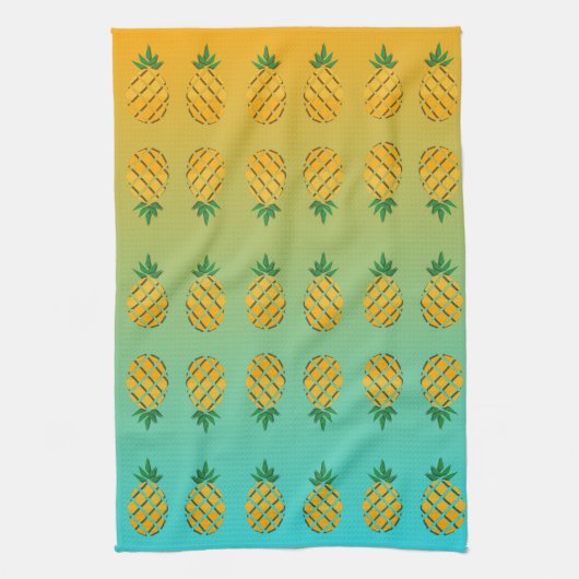 Serviette de cuisine pour ananas en été tropical (Vertical)