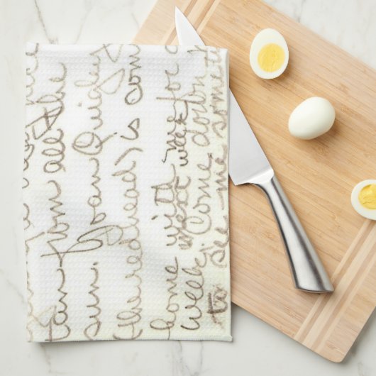 Serviette de cuisine pour carte postale (Quart Plié)