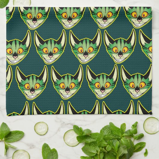 Serviette de cuisine pour chat de cartons fluoresc (Plié)