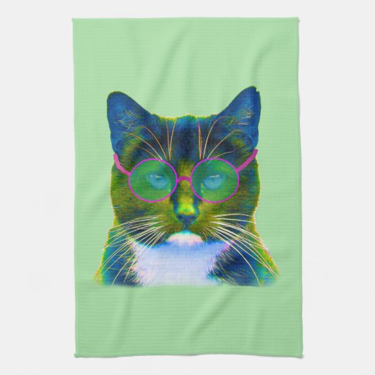 Serviette de cuisine pour chats cool (Vertical)
