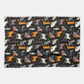 Serviette de cuisine pour chats Halloween (Horizontal)